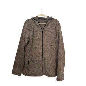 Eddie Bauer Men’s Heather Brown Full Zip with Pockets Size Large